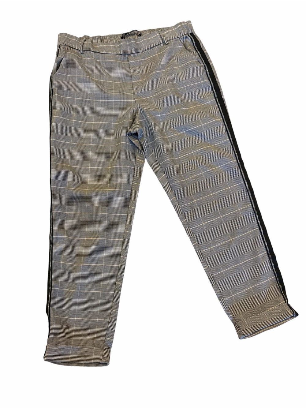 Zara plaid side stripe trouser tapered pants M - Picture 6 of 11